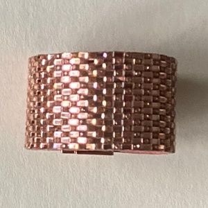 Rose Gold Basket Weave Cuff Bracelet